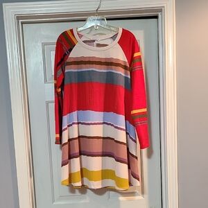 Colorful Egs Striped Long Sleeve Dress